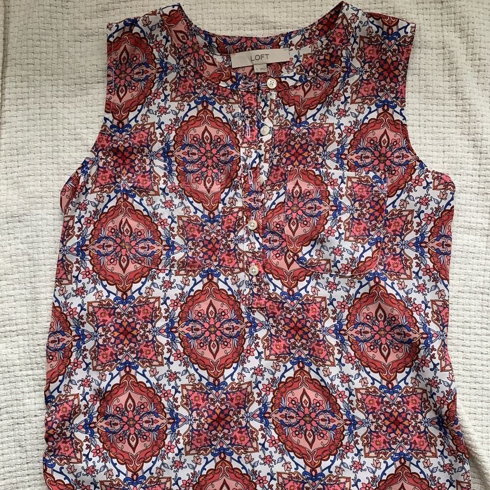 Loft Sleeveless Patterned Top